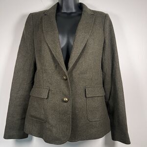 Banana Republic Women’s Green Wool Blend Crest Single Button Blazer Sz 6